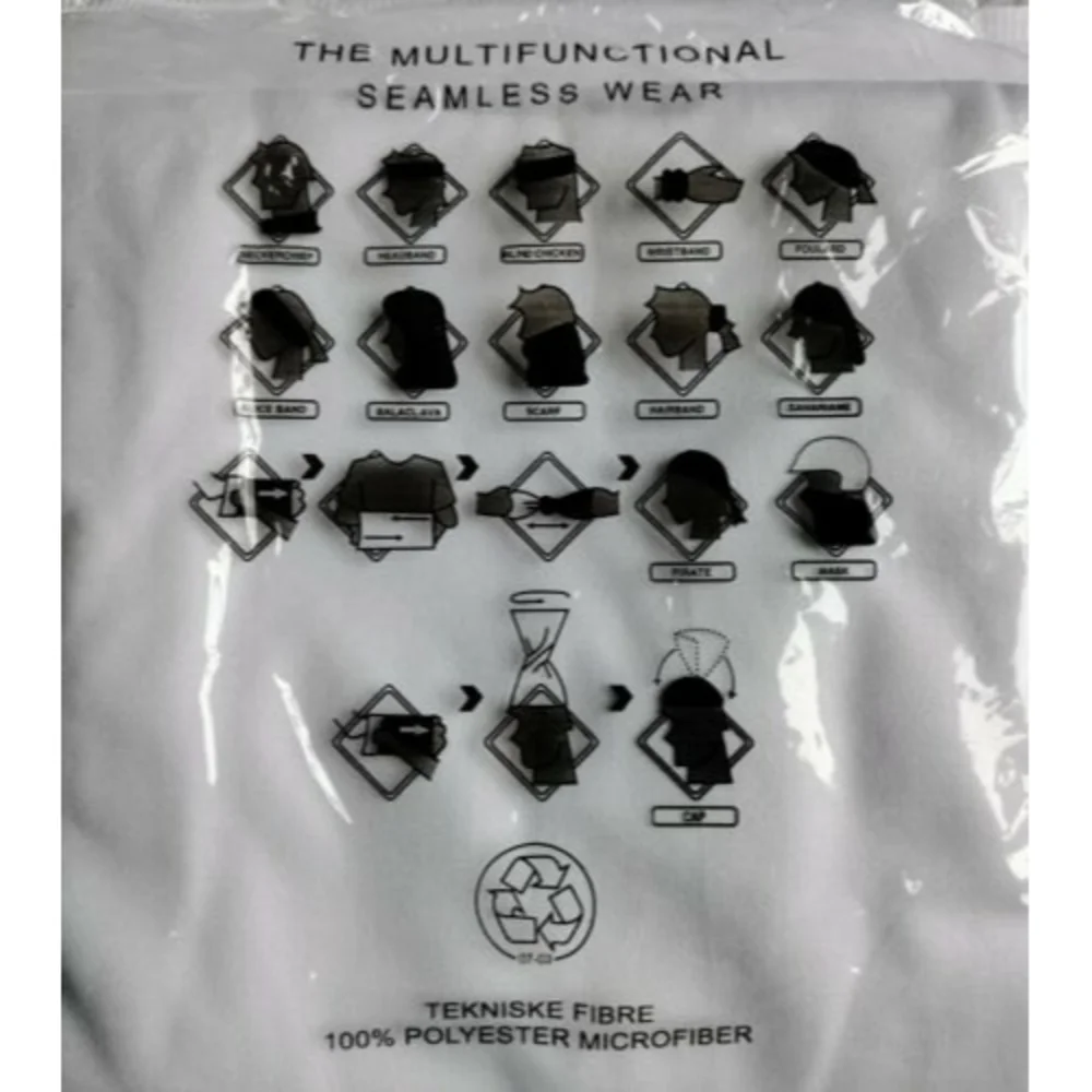 The Original Multifunctional Seamless Wear One Size Black/White - 4 New.